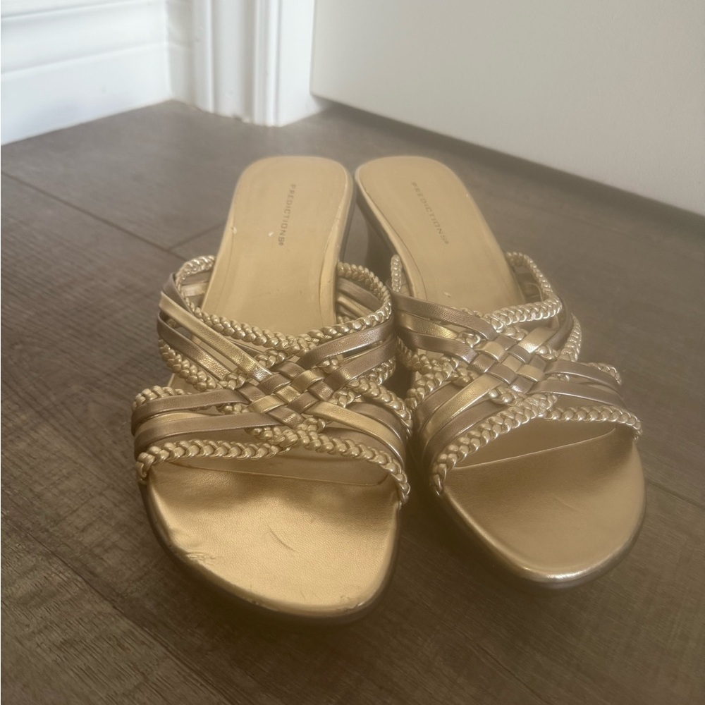 Gold Braided Women's Sandals